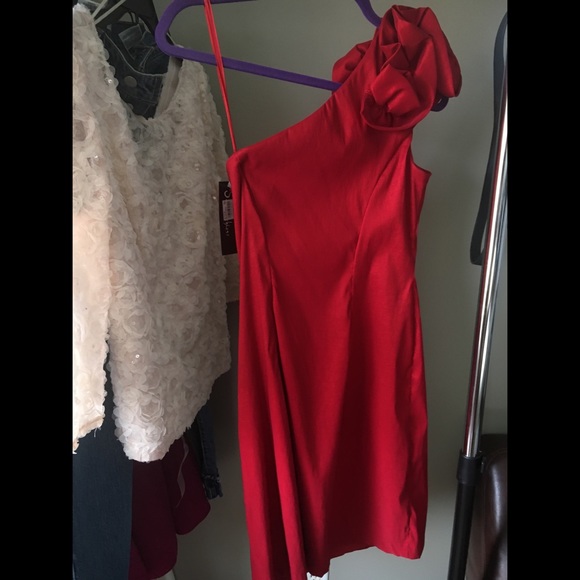 Classy Red Mini Dress - Picture 3 of 5